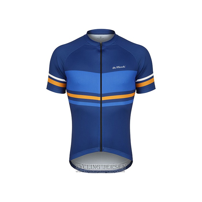 2021 Cycling Jersey De Marchi Blue Short Sleeve And Bib Short